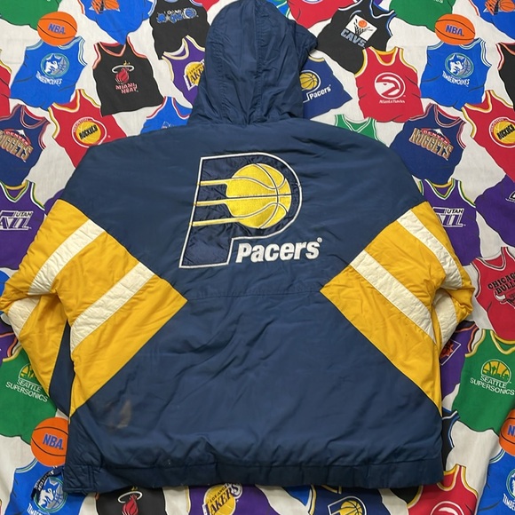 Vintage STARTER Indiana Pacers Pullover Puffer Coat - Picture 2 of 4